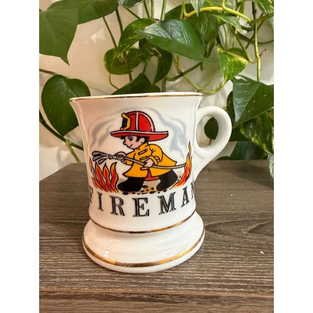 Vintage Lefton China “Fireman” Mug #577 Hand Painted